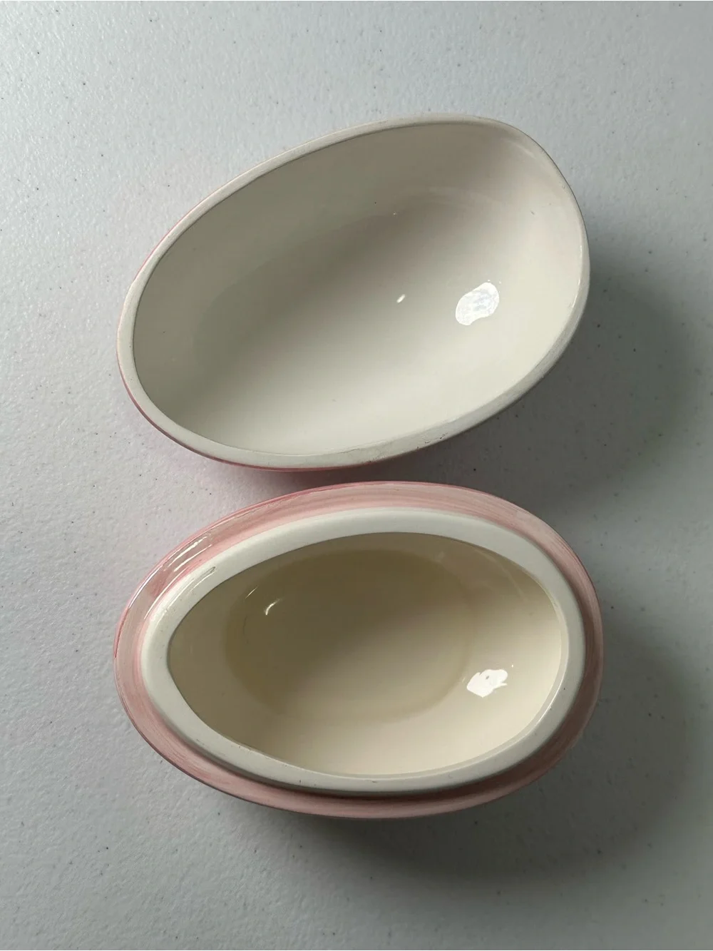 Pink Iridescent Oval Jewelry Trinket Box - Elegant Small Storage